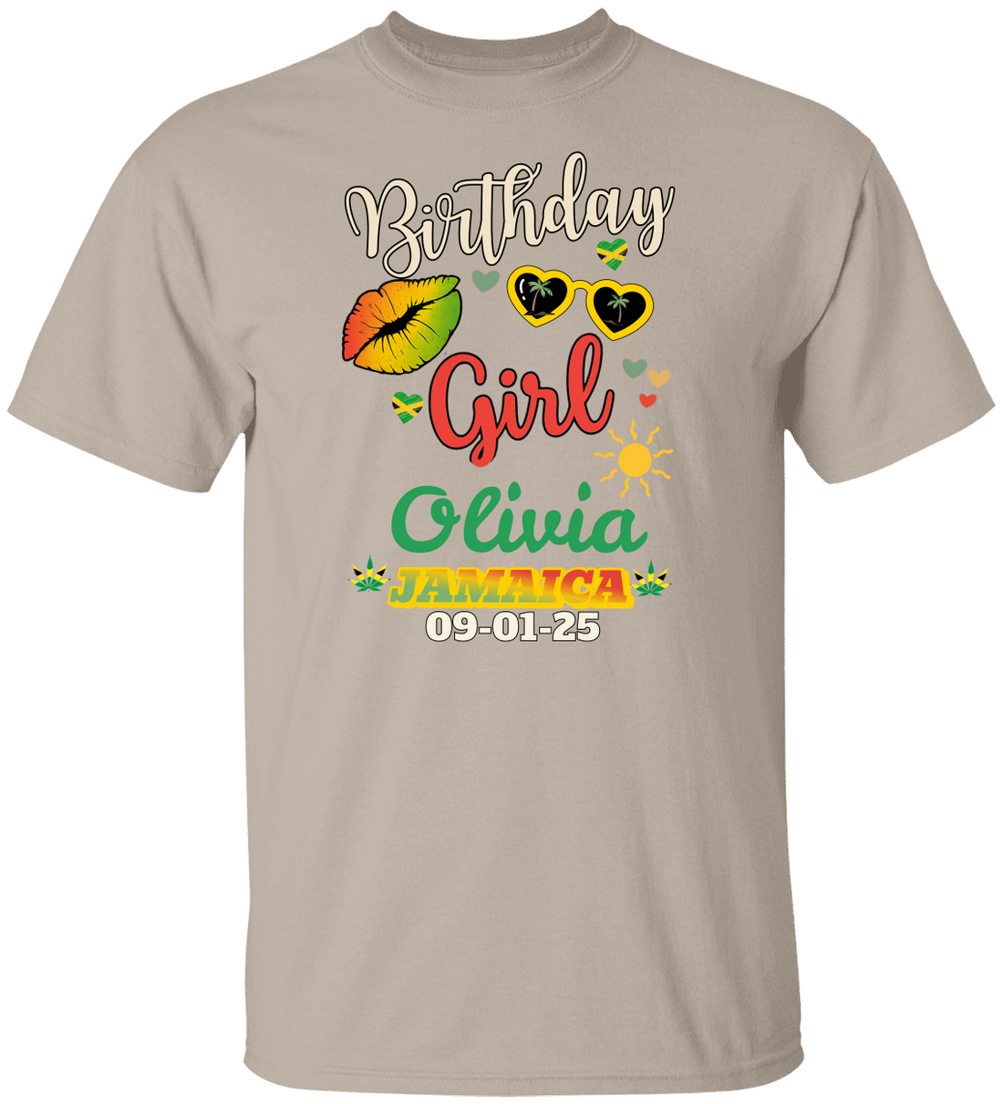 Custom Birthday Girl Jamaica T-Shirt