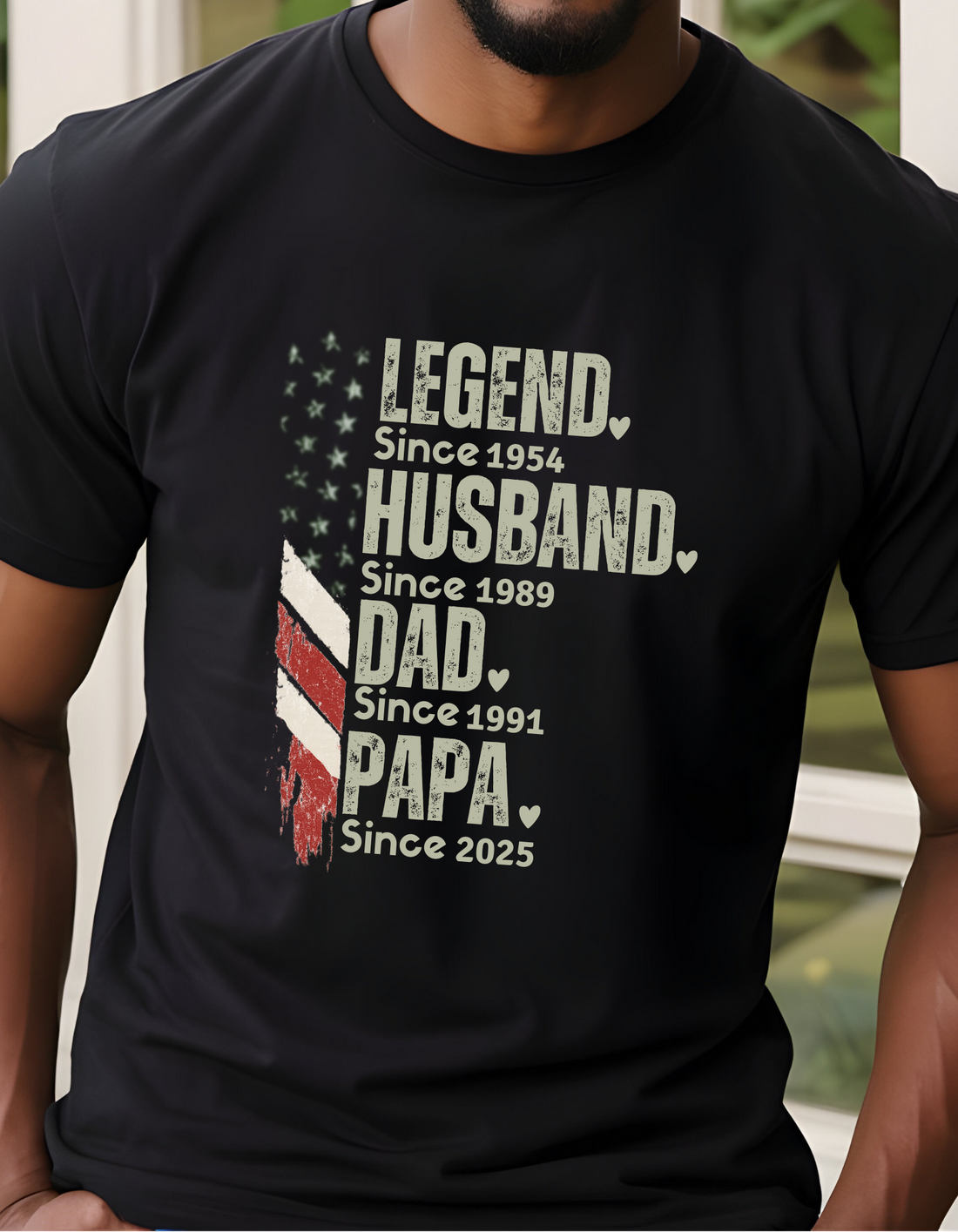 Personalized Papa and Dad "The Man The Legend" T-Shirt