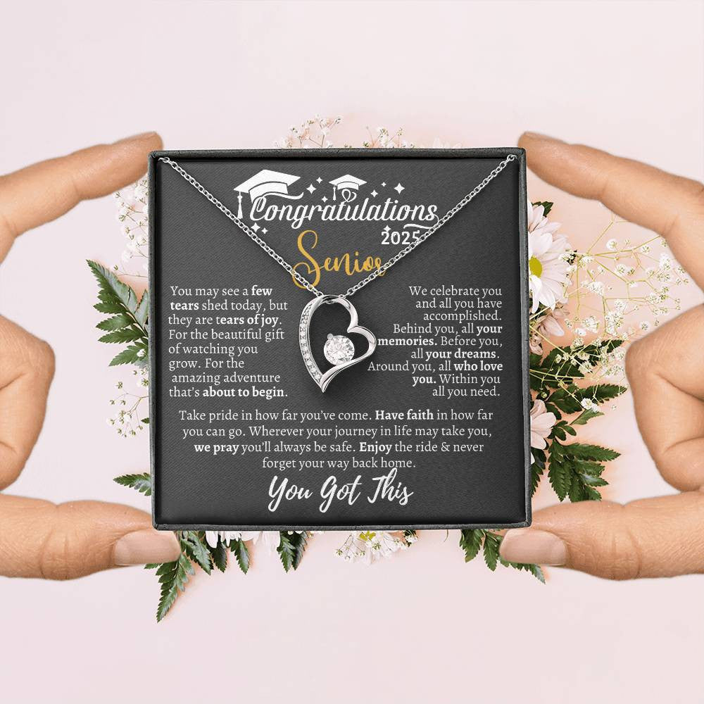 Graduation necklace, Graduation gift, "Congratulations Class of 2025" | Forever Love Necklace