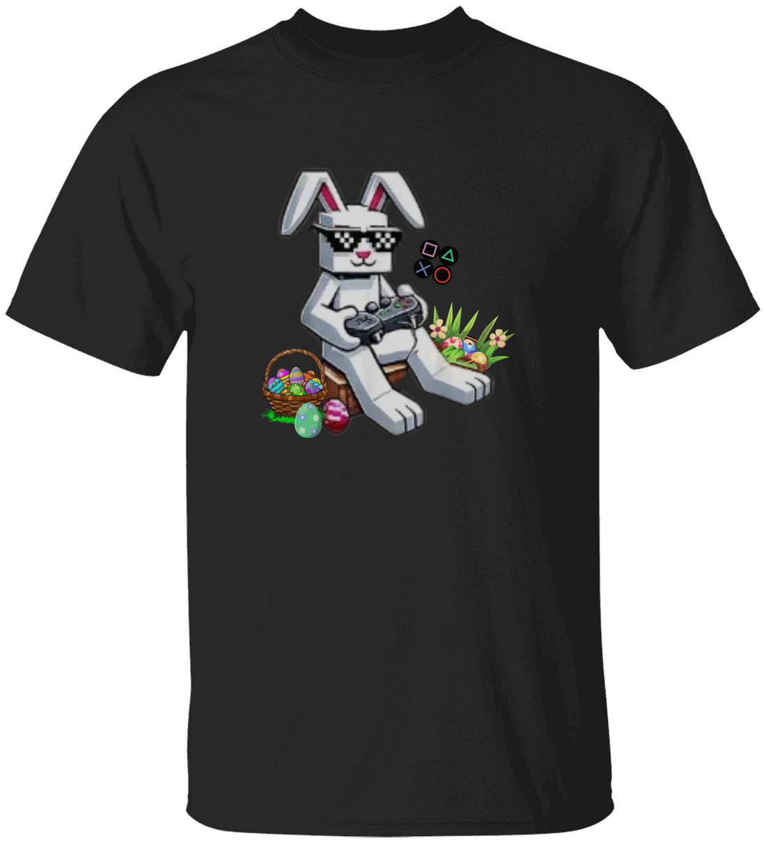 Kids Easter Bunny Gaming T-Shirt, Funny Spring Tee for Boys, Cute Holiday Outfit, Easter Egg Hunt Shirt for Girls