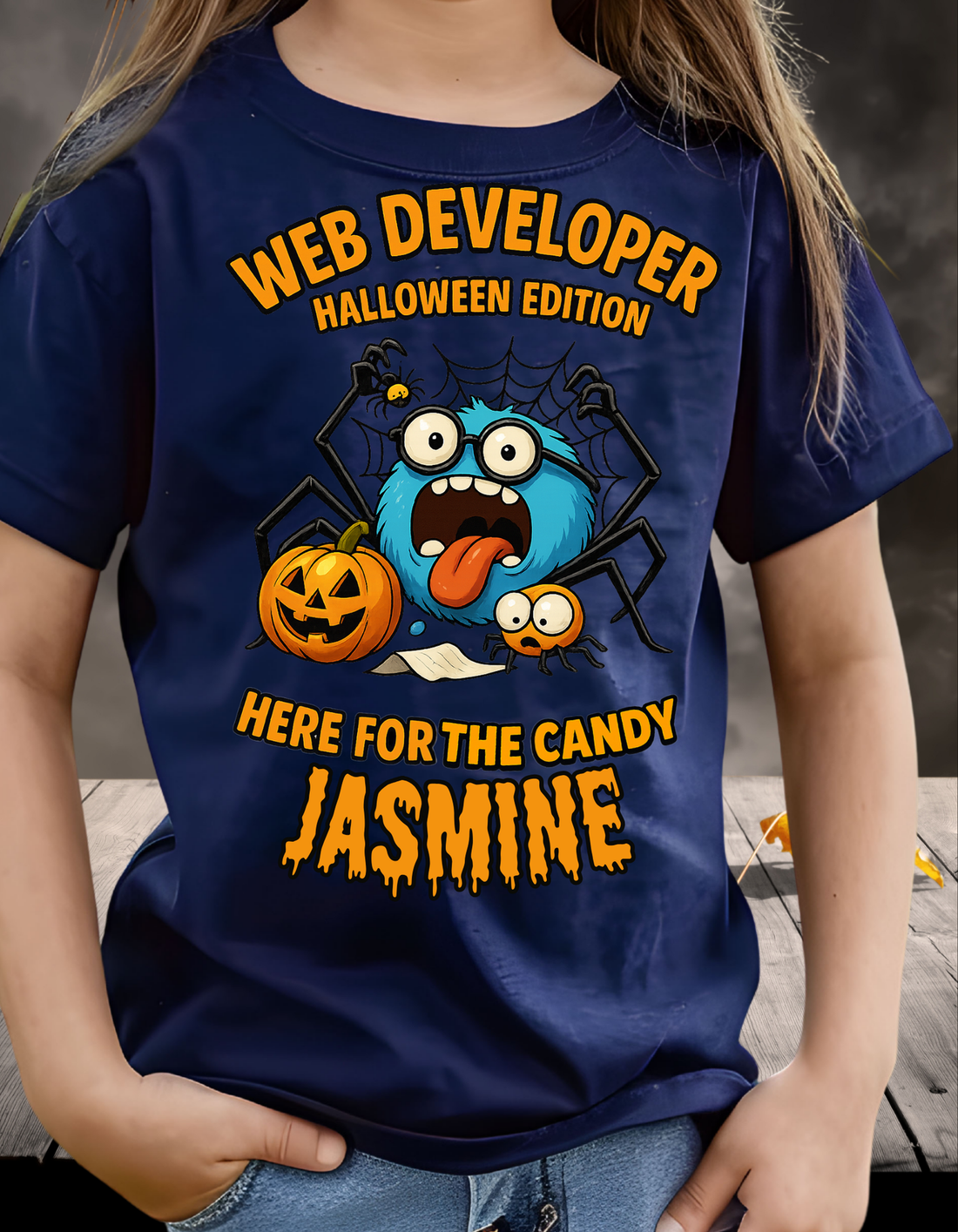 Funny Cute, Personalize Youth Halloween graphic T-Shirt| Tote Bag