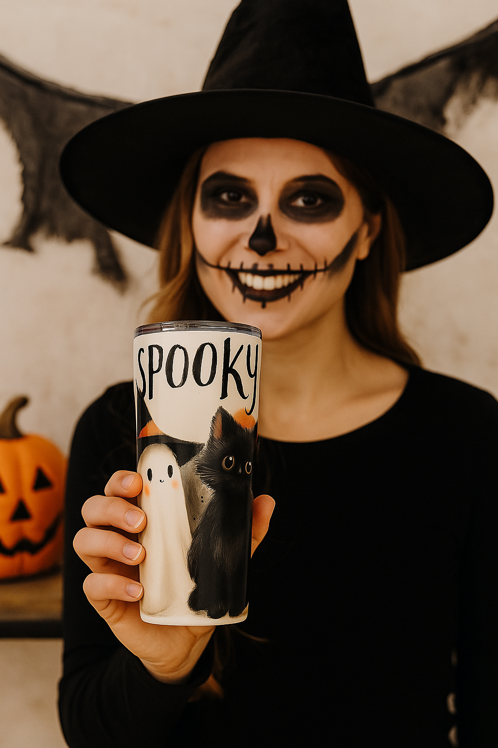 Spooky Cats Halloween Tumbler 20oz - Insulated Travel Mug