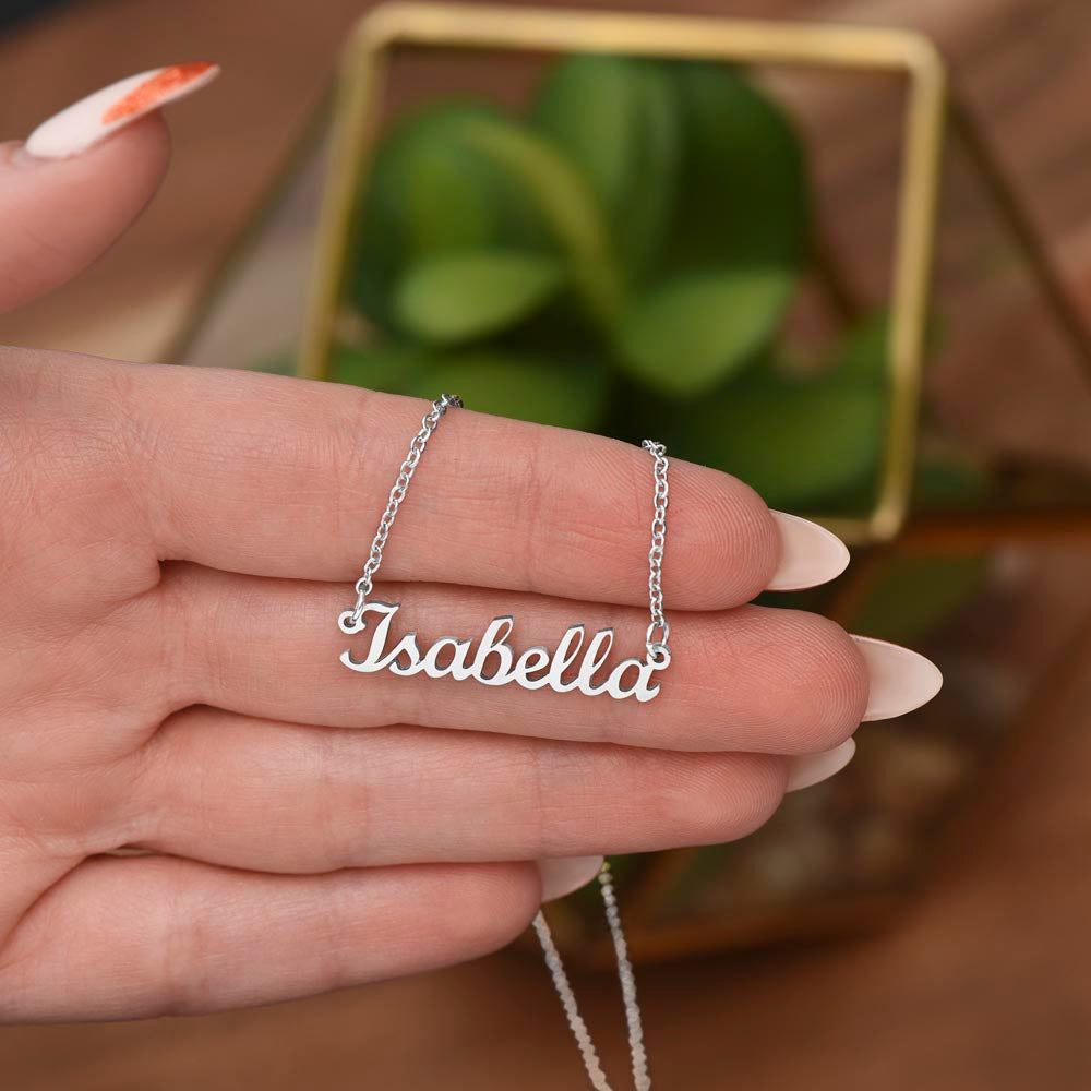 Personalized “To My Granddaughter” Name Necklace – Heartfelt Gift From Grandpa with Inspirational Message Card