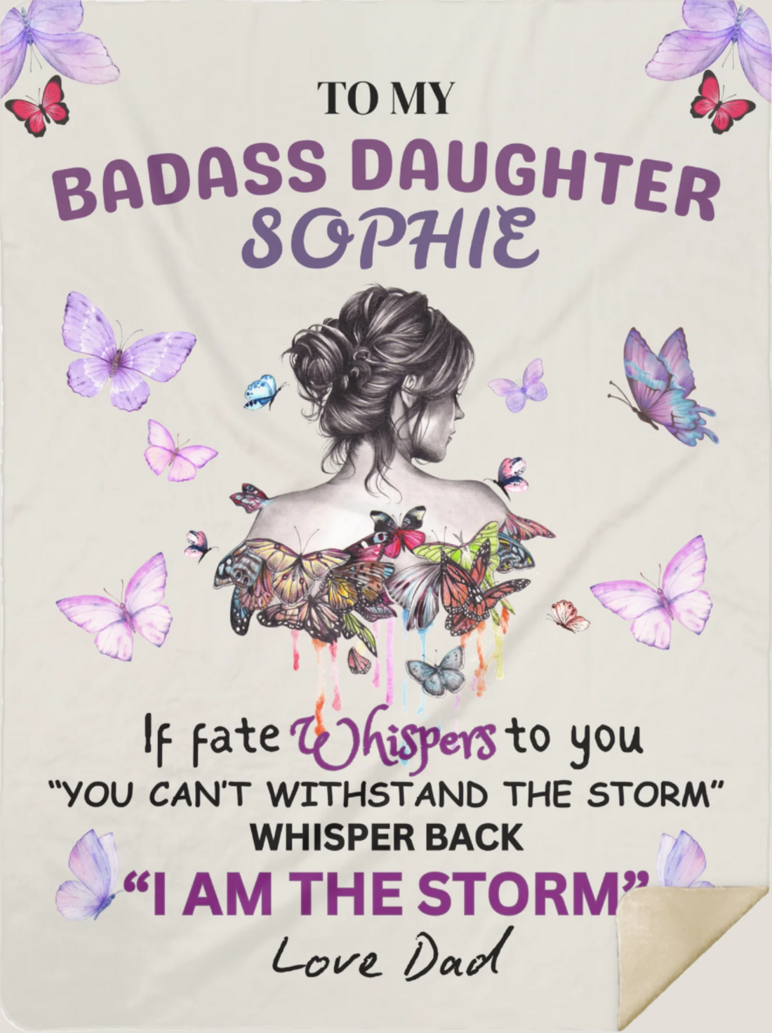 Personalized To My Daughter " I AM THE STORM" Plush Fleece/Sherpa Blanket