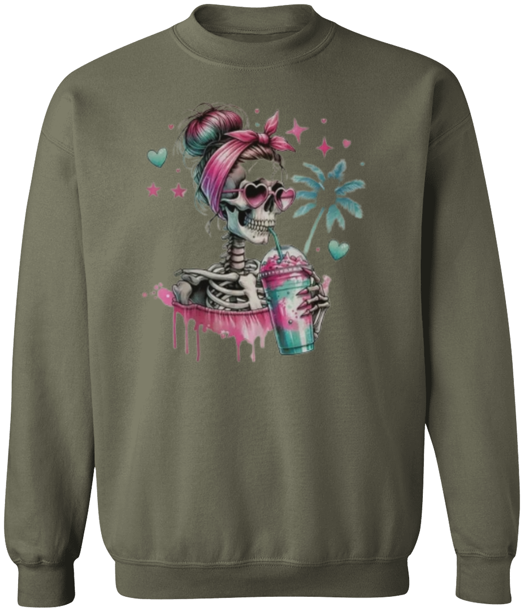 Funky Skeleton Skull Print Sweatshirt - Soft & Stylish