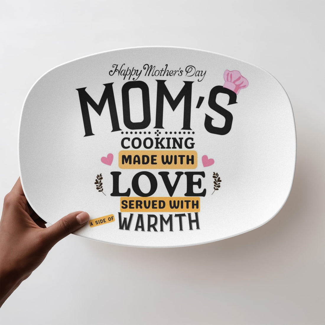 Personalized Mother's Day Platter, Mom's Cooking Gift, Custom 10x14 Oval Plate, Microwave Safe, Mother's Gift Idea, Holiday Dining