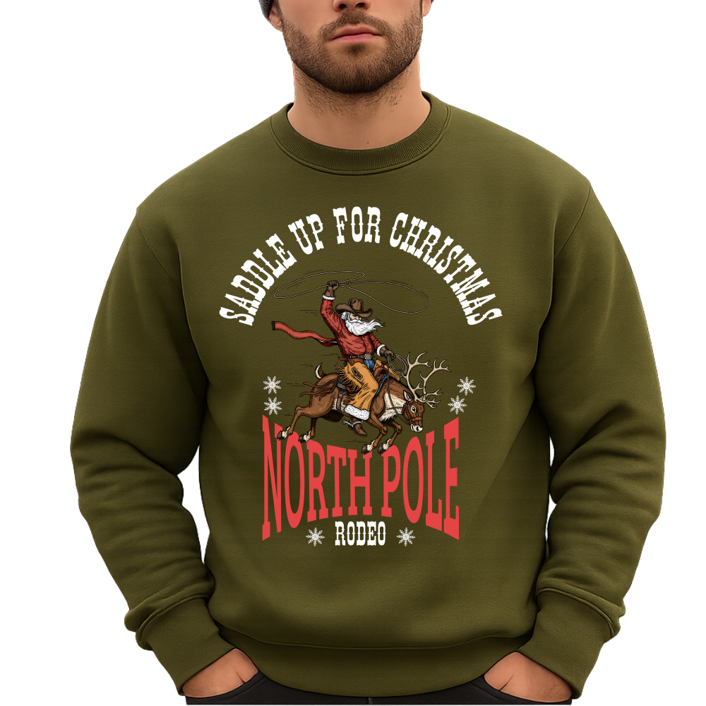 Western Cowboy Santa Christmas Shirt, Rodeo Sweatshirt, Funny Holiday Sweater