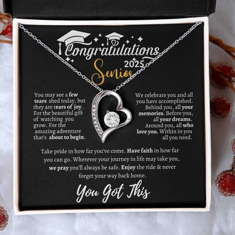 Graduation necklace, Graduation gift, "Congratulations Class of 2025" | Forever Love Necklace