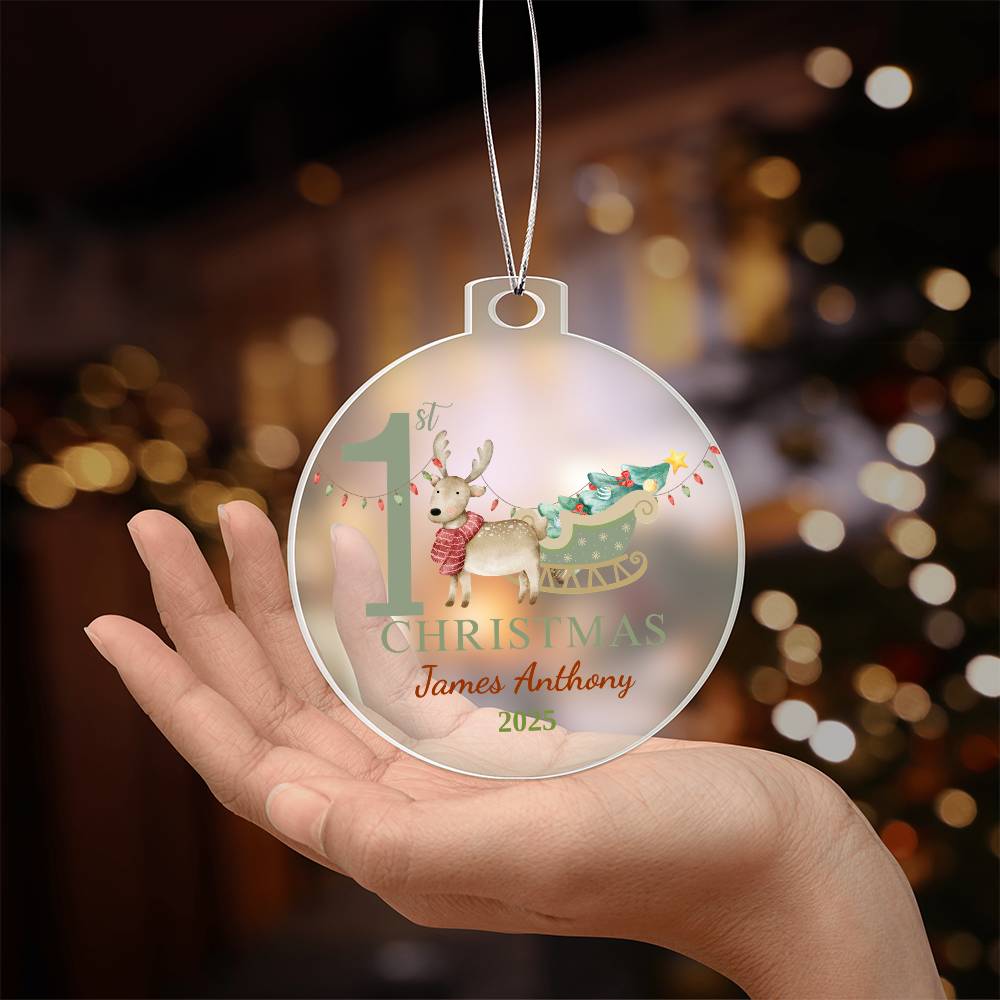Personalize Baby's First Christmas Acrylic Ornament!