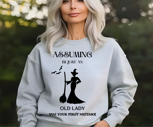 Fun Witch-Themed Graphic "Your First Mistake" Sweatshirt