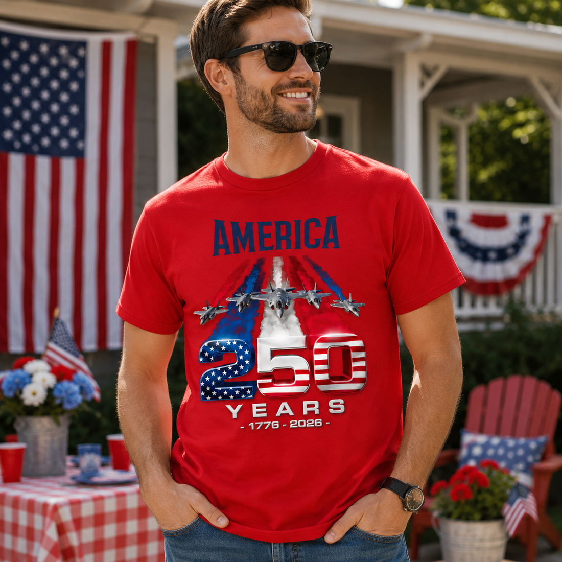 America 250 Years Shirt, Patriotic Tee, Independence Day Gift, American Pride T-Shirt, USA Anniversary Apparel, 1776-2026