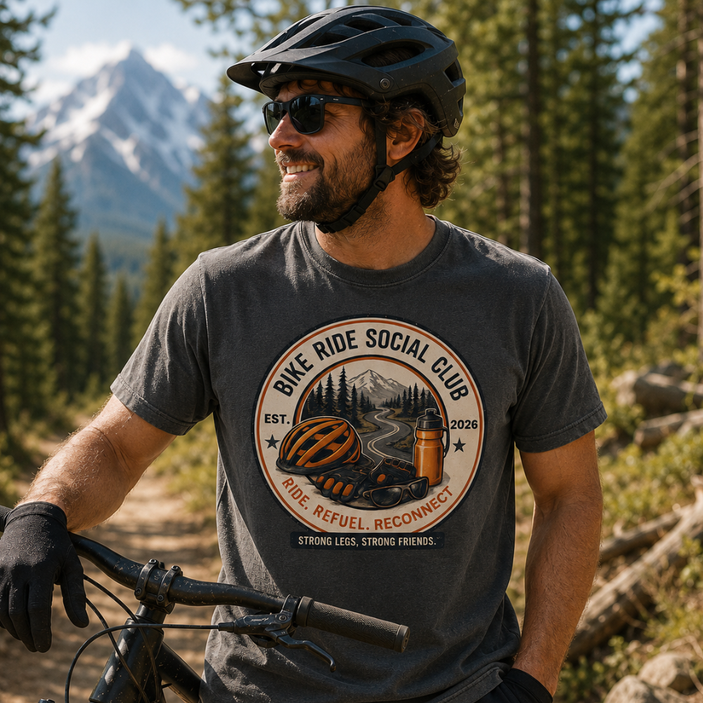 Bike Ride Social Club Shirt | Mountain Bike Tee | Cycling Gift | Comfort Colors Shirt | Ride Refuel Reconnect