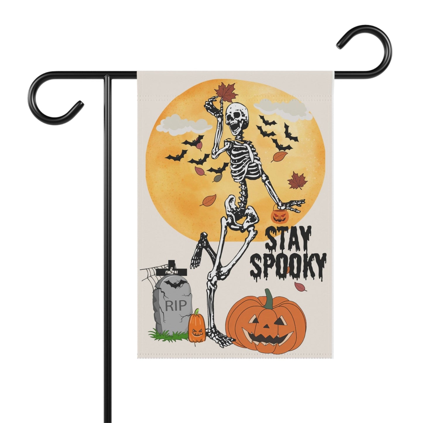 Halloween Skeleton Garden Flag |Funny Fall Garden Flag | Autumn Garden Flag | House Banner