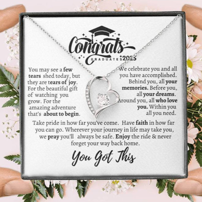 Graduation necklace, Graduation gift, "Congratulations Class of 2025" | Forever Love Necklace