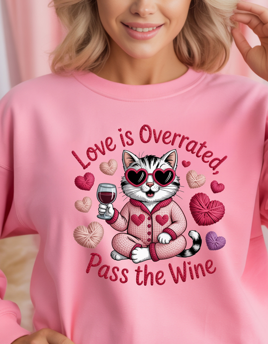 Cute Cat Wine Sweatshirt, Funny Cat Lover Gift, Wine Lover Apparel, Cozy Kitty Print