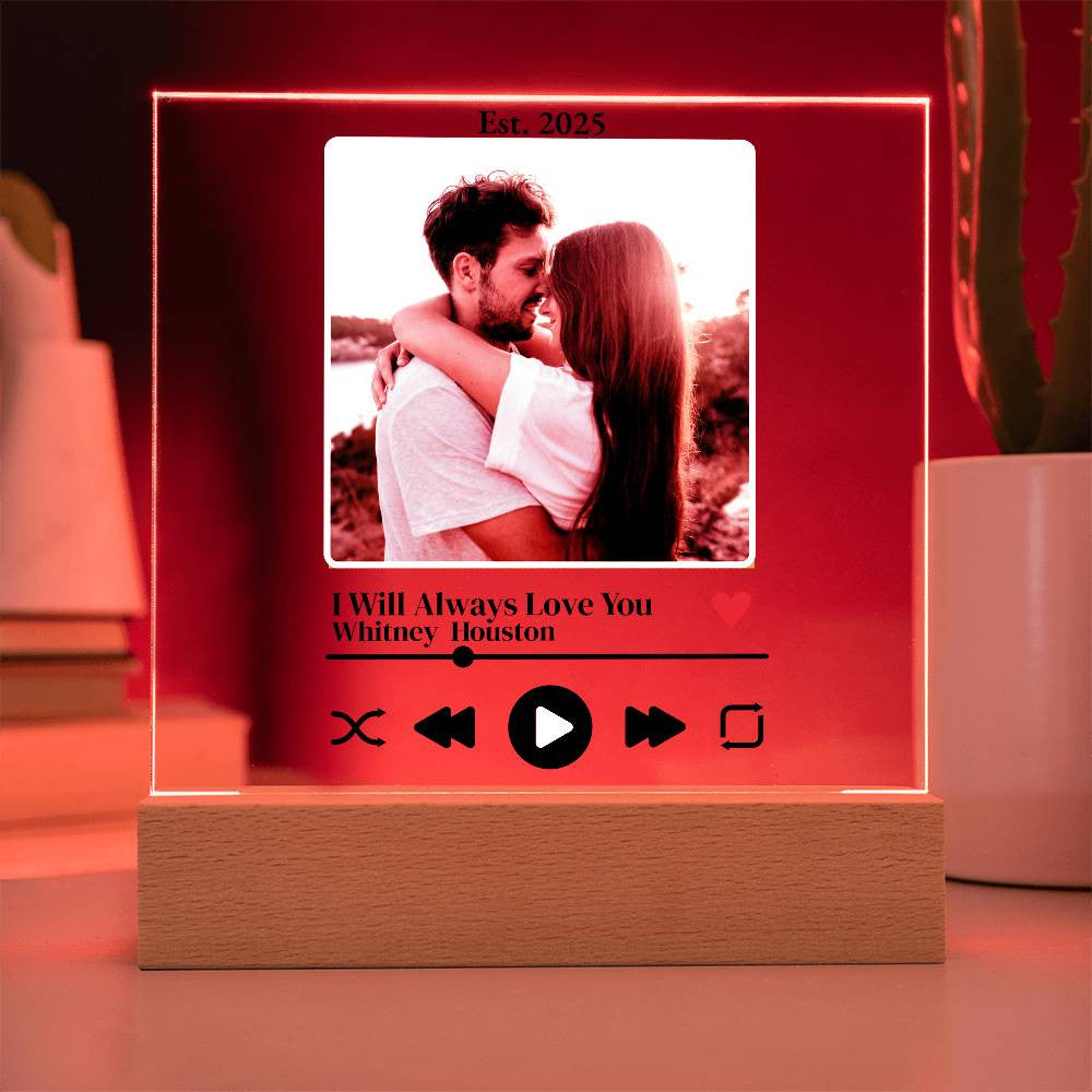 Personalized Song Acrylic Square Plaque | Weddings | Anniversary | Birthdays