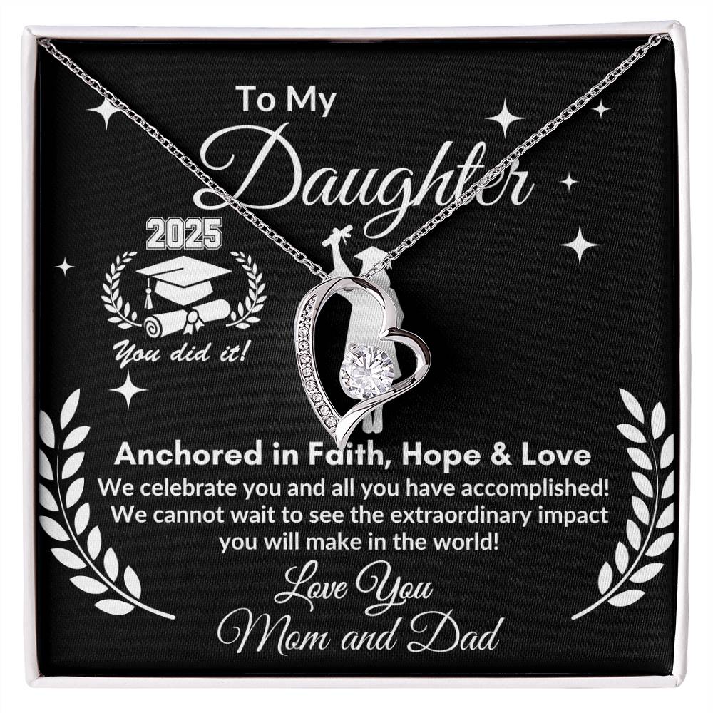 Personalized To My Daughter "2025 Grad" Forever Love Necklace !