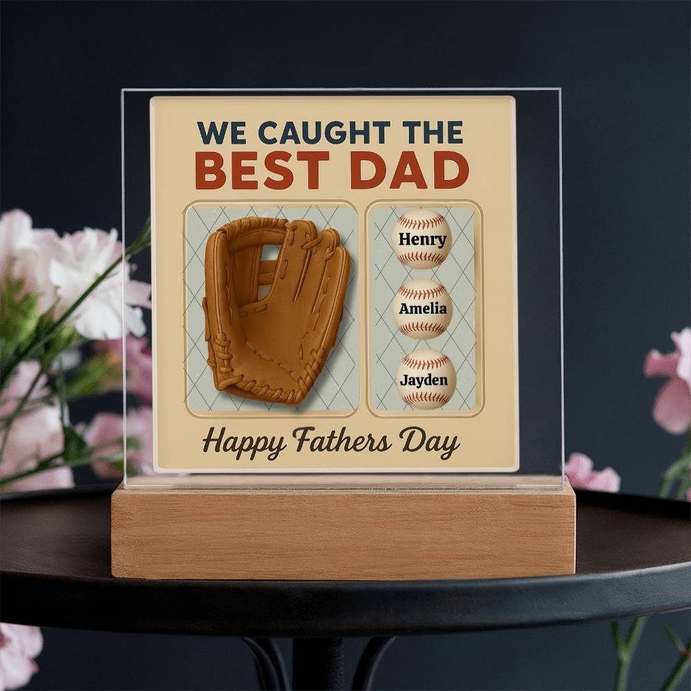 Baseball Dad Personalized Acrylic Plaque | Personalized Gift from Kids | Wife!