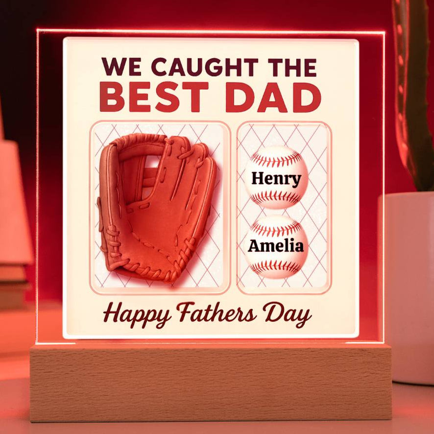 Baseball Dad Personalized Acrylic Plaque | Personalized Gift from Kids | Wife!