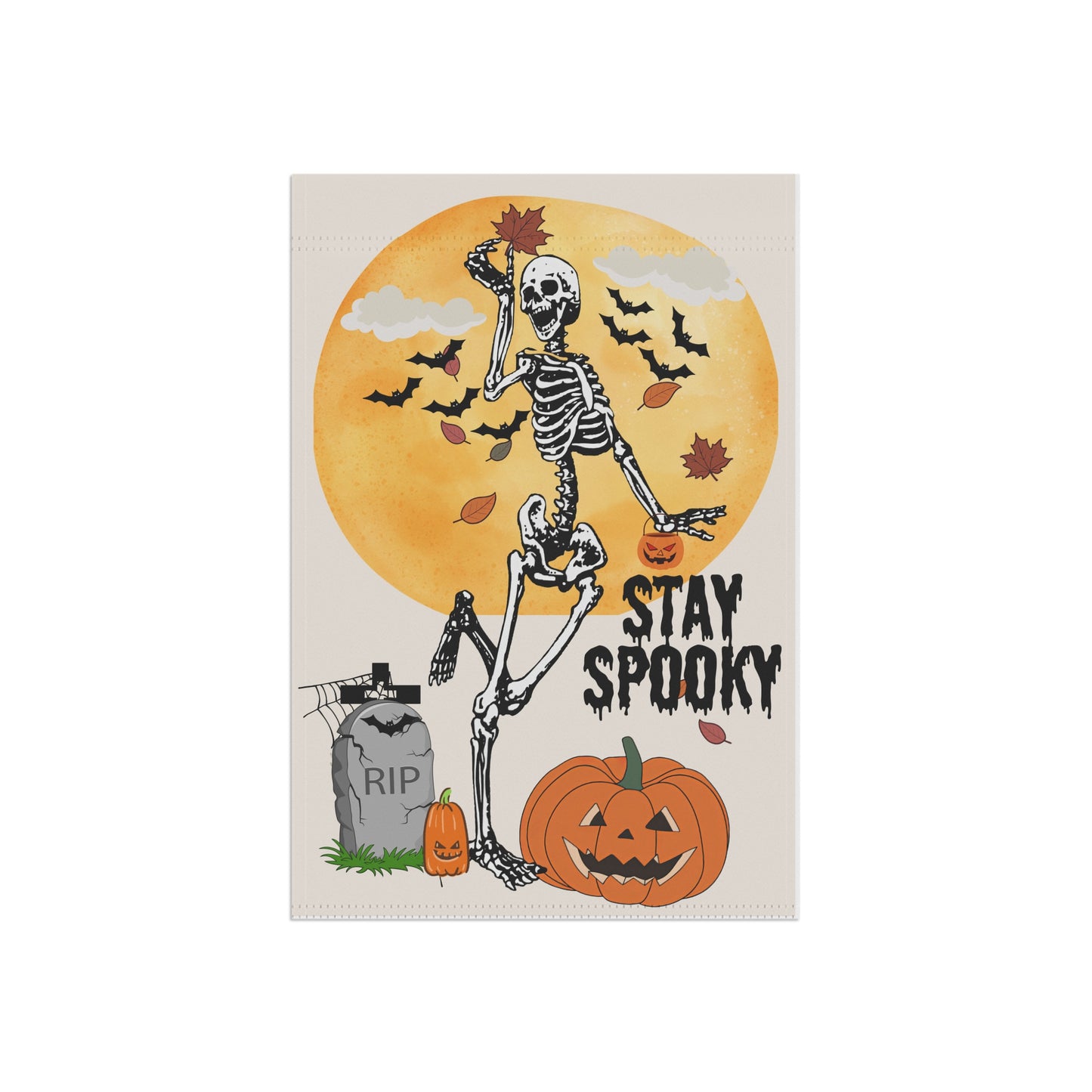 Halloween Skeleton Garden Flag |Funny Fall Garden Flag | Autumn Garden Flag | House Banner