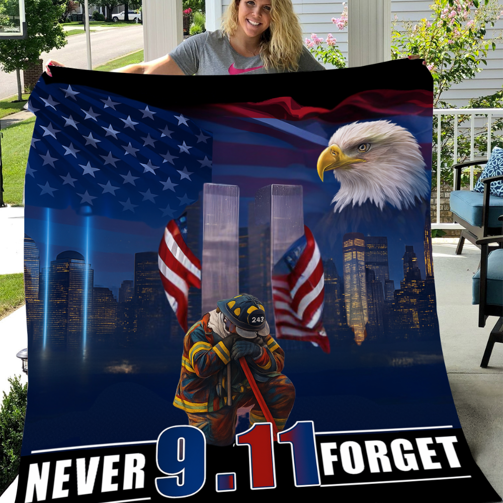 Patriotic 9/11 Memorial Blanket - Cozy and Commemorative 50x60in