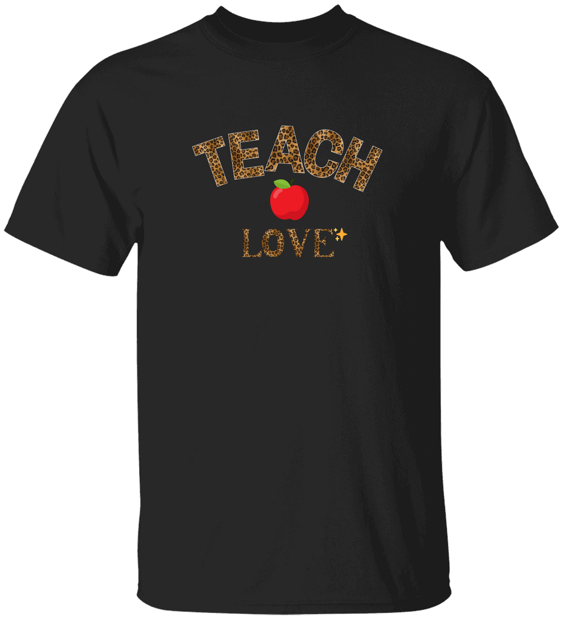 Teach Love Leopard Print Teacher Shirt – Cute Classroom Gift for Teachers, Back to School Teacher Tee