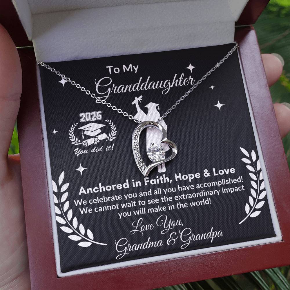 Personalized To My Granddaughter "2025 Graduate" Forever Love Necklace!