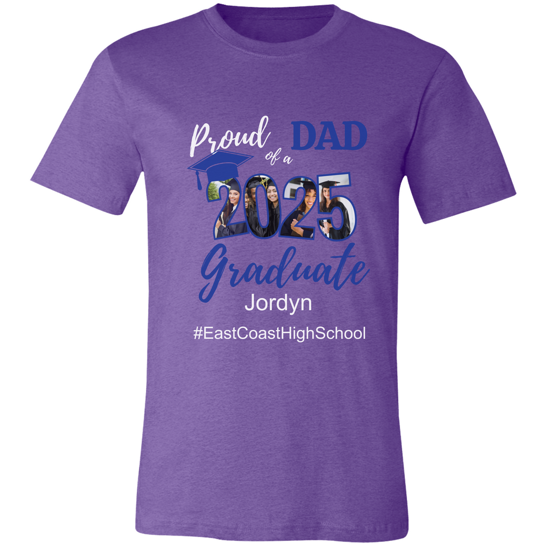 Proud Family T-Shirt, Personalized 2025 Grad Tees, 2025 Graduate Custom Photo Graduate Tee