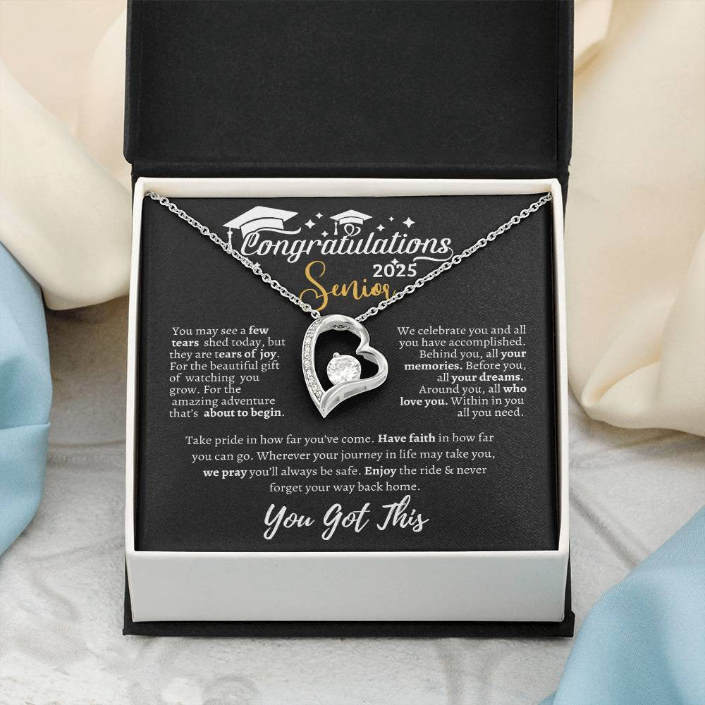 Graduation necklace, Graduation gift, "Congratulations Class of 2025" | Forever Love Necklace