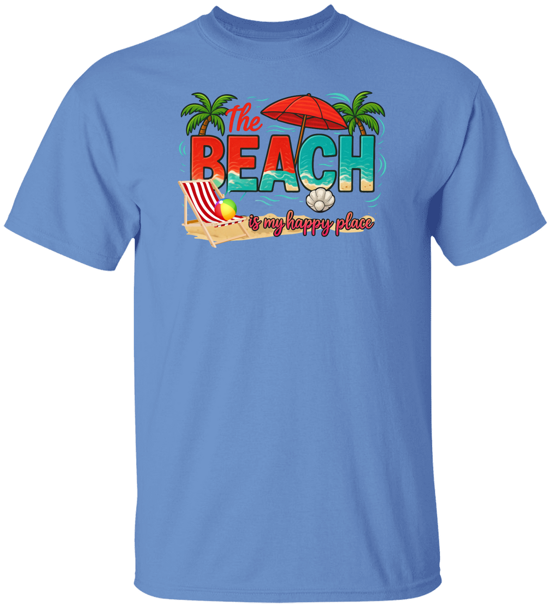 The Beach is My Happy Place Shirt, Summer Vacation Tee, Gift For Beach Lovers, Beach is Calling T-Shirt