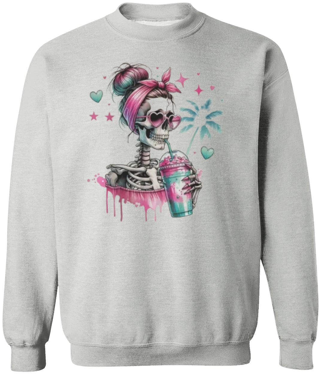 Funky Skeleton Skull Print Sweatshirt - Soft & Stylish