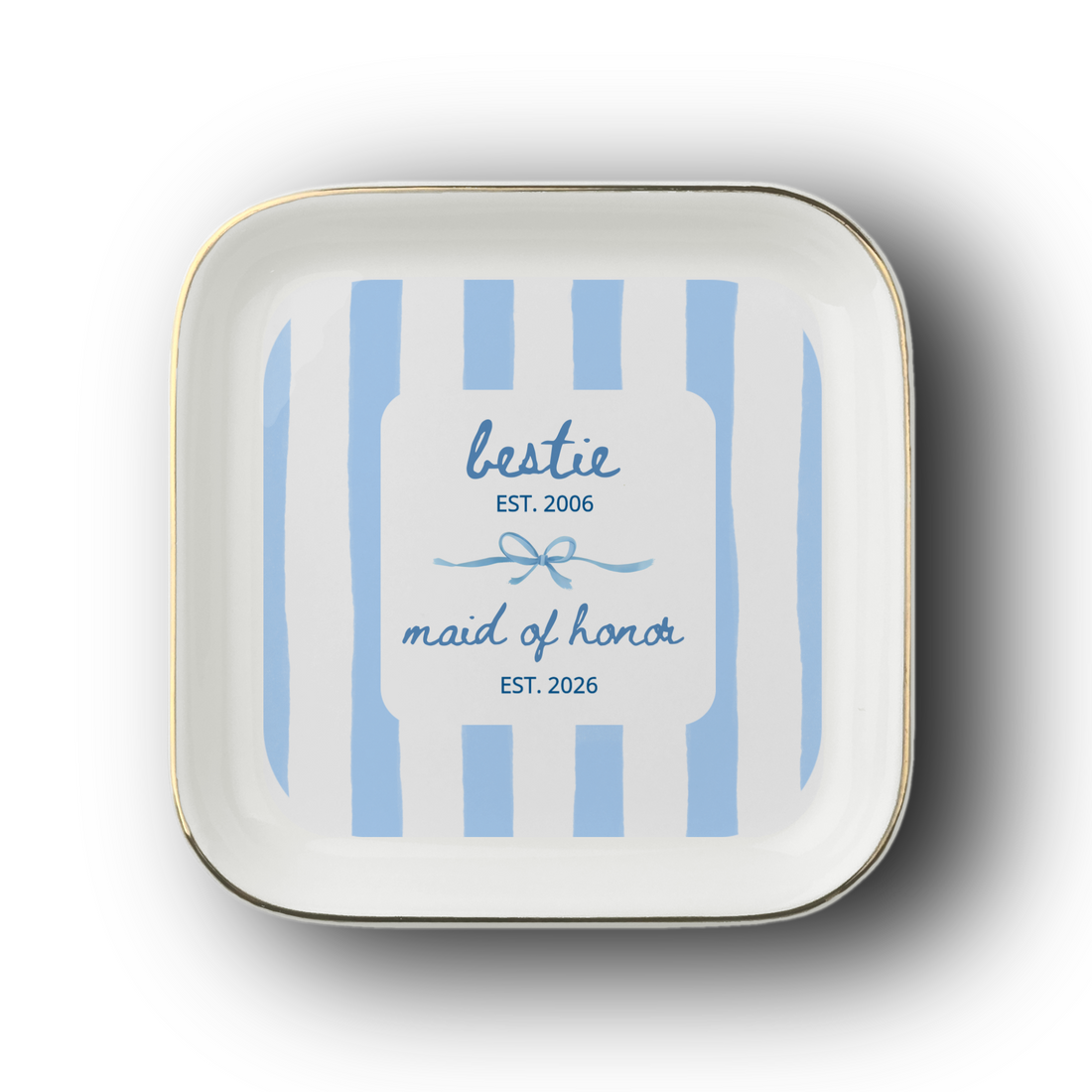 Personalized Bestie & Maid of Honor Jewelry Dish – Custom Friendship Year Gift