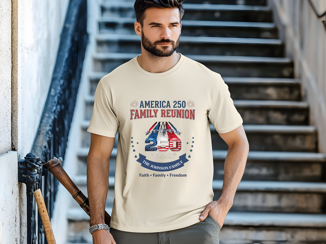 Family Reunion Shirt, America 250 Years Tee, Personalized Family Gathering Top, US Celebration Apparel
