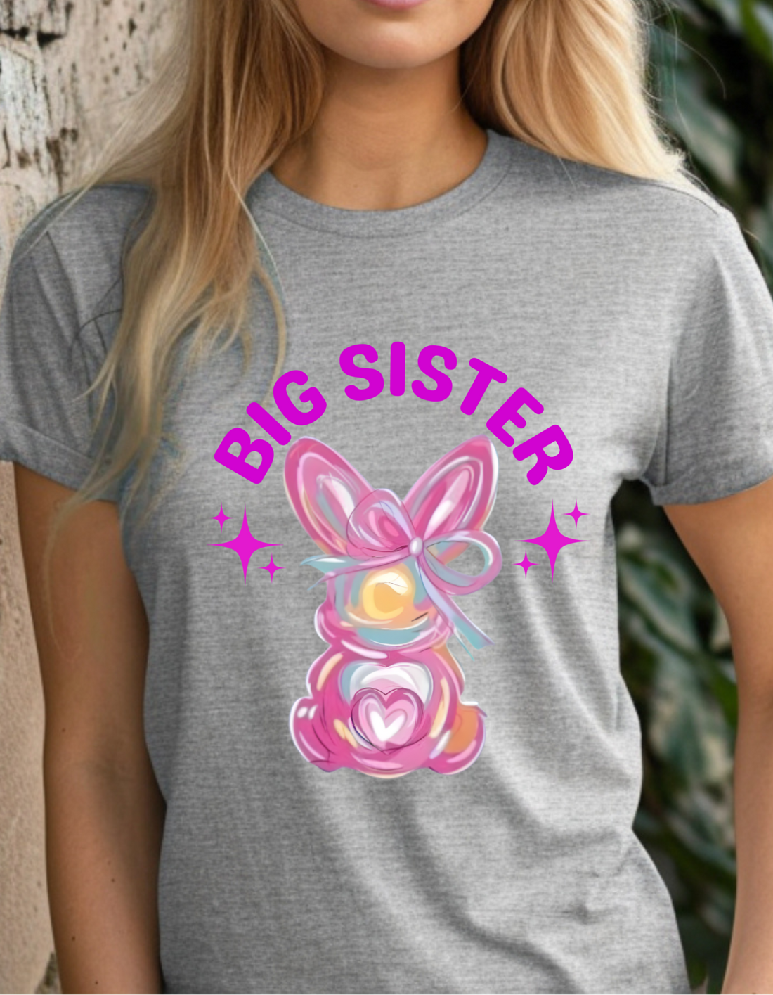 Girls Big Sister Bunny Easter Shirt, Kids Easter Shirt, Bunny Egg Hunt Tee, Cute Easter Shirt for Girls, Easter Bunny T-Shirt