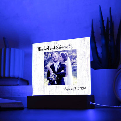 Personalized Wedding Photo Frame |  Acrylic Square Plaque