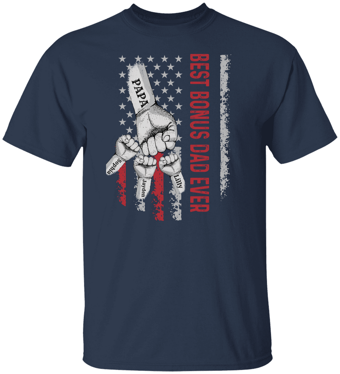 Personalized Best Bonus Dad Raised Fist Bump Shirt!