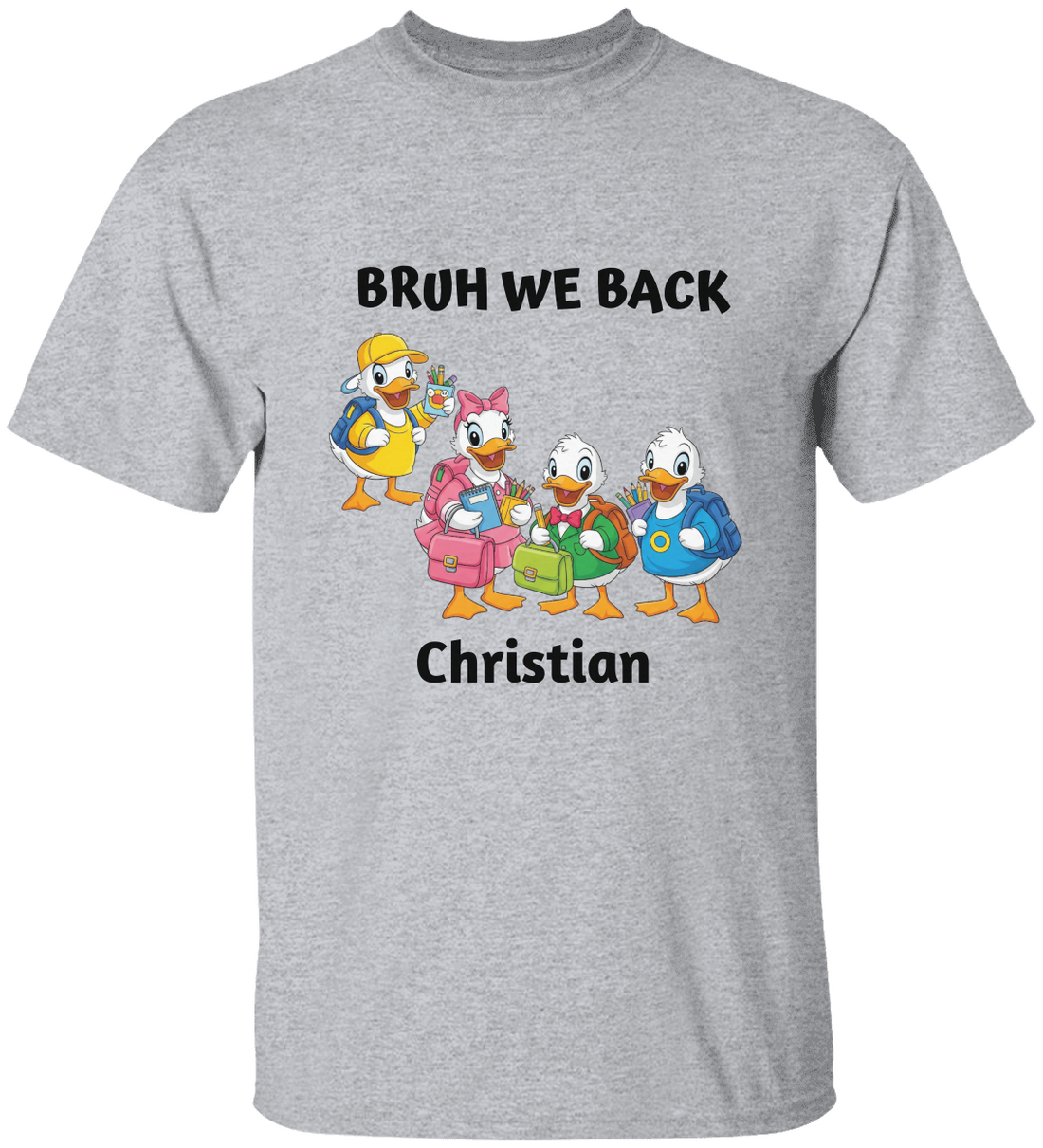 Kids Cartoon Character Tee - Personalized Name