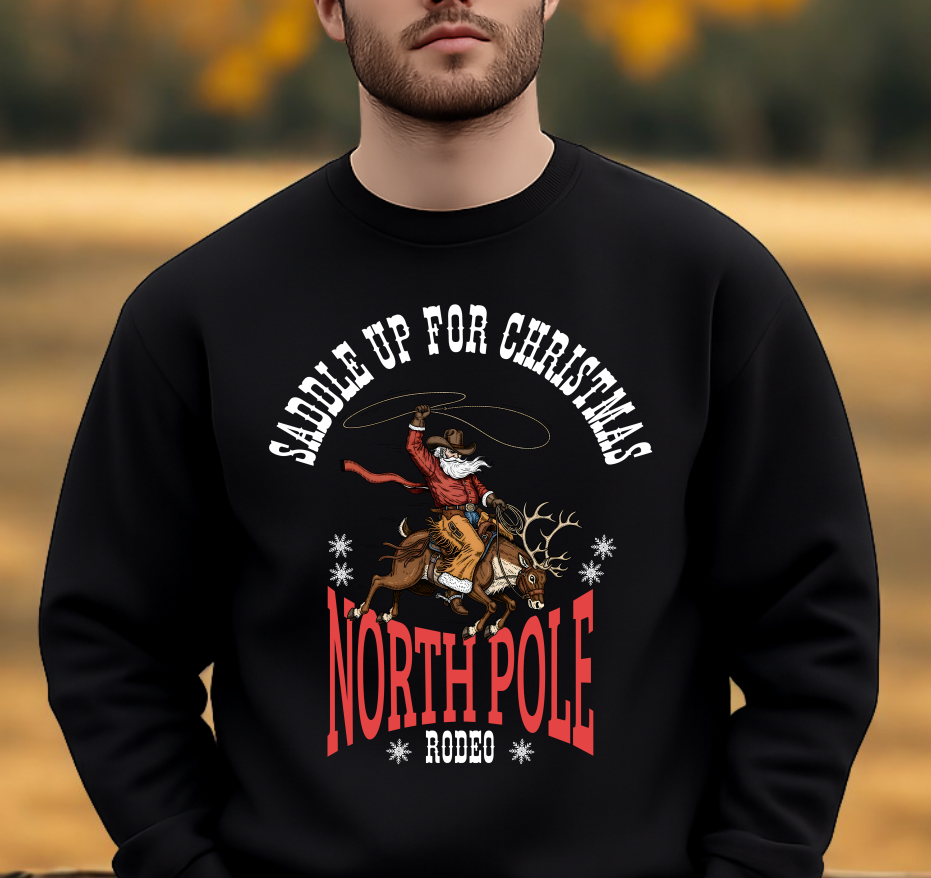 Western Cowboy Santa Christmas Shirt, Rodeo Sweatshirt, Funny Holiday Sweater