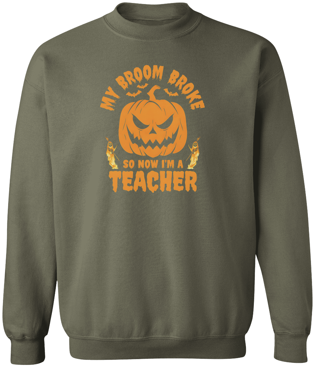 “Funny Halloween Teacher Shirt “My Broom Broke So Now I Teach”