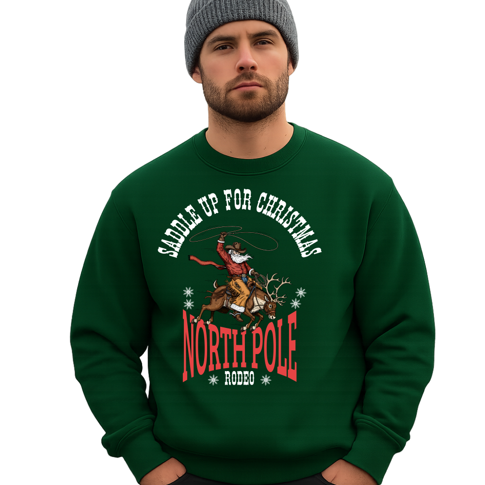 Western Cowboy Santa Christmas Shirt, Rodeo Sweatshirt, Funny Holiday Sweater
