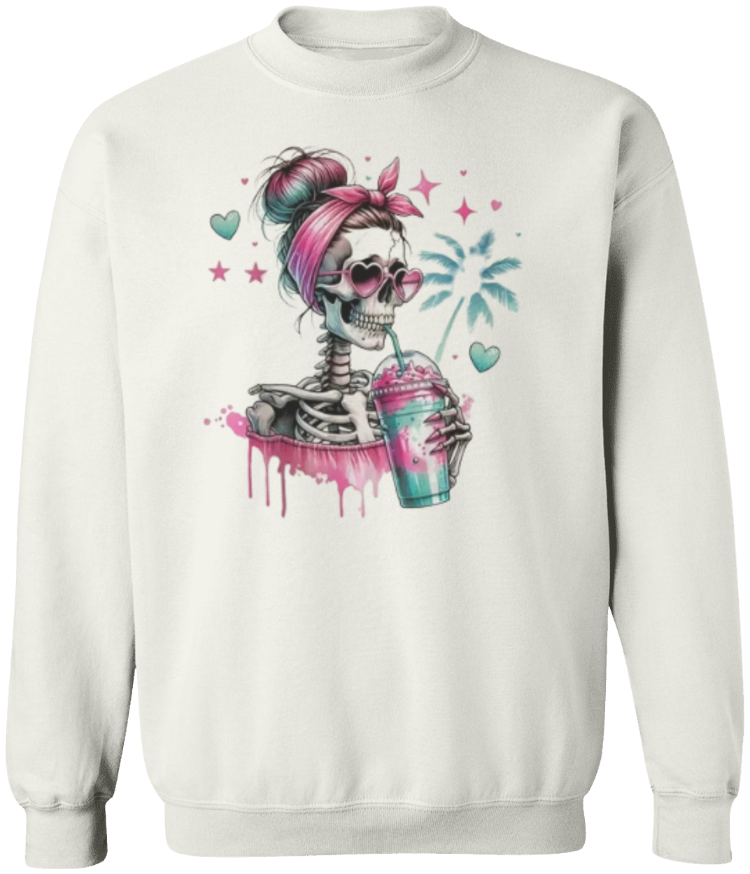 Funky Skeleton Skull Print Sweatshirt - Soft & Stylish