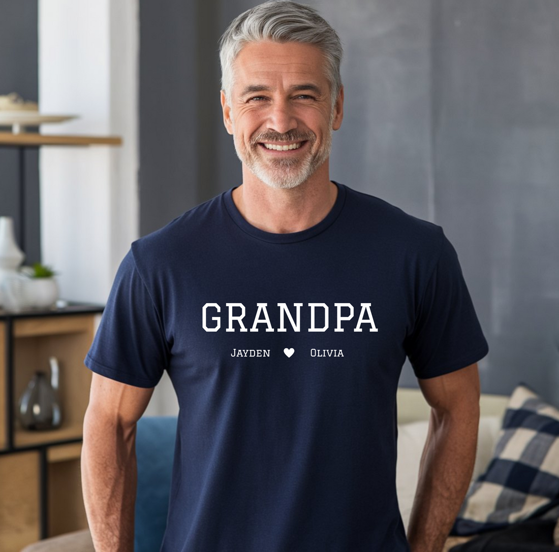 Custom Grandpa Shirt with Grandkids Names, Customized Father's Day Gift for Grandparent