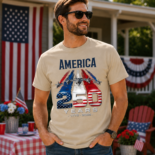 America 250 Years Shirt, Patriotic Tee, Independence Day Gift, American Pride T-Shirt, USA Anniversary Apparel, 1776-2026