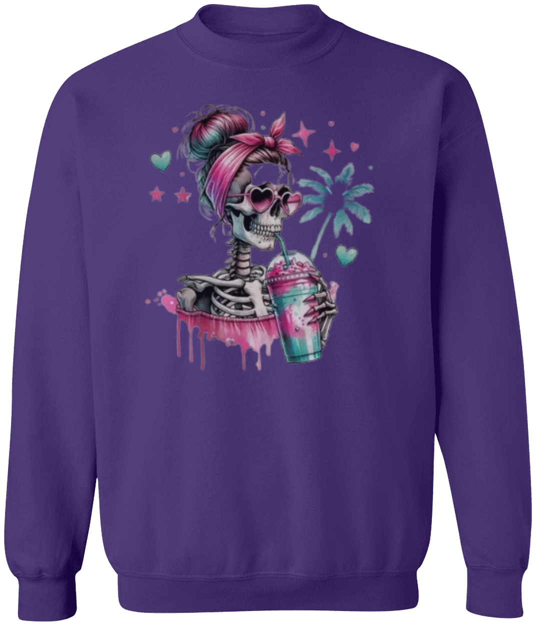 Funky Skeleton Skull Print Sweatshirt - Soft & Stylish