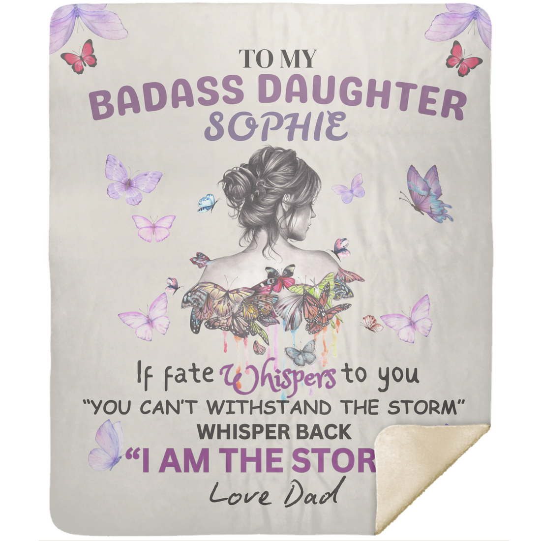 Personalized To My Daughter " I AM THE STORM" Plush Fleece/Sherpa Blanket