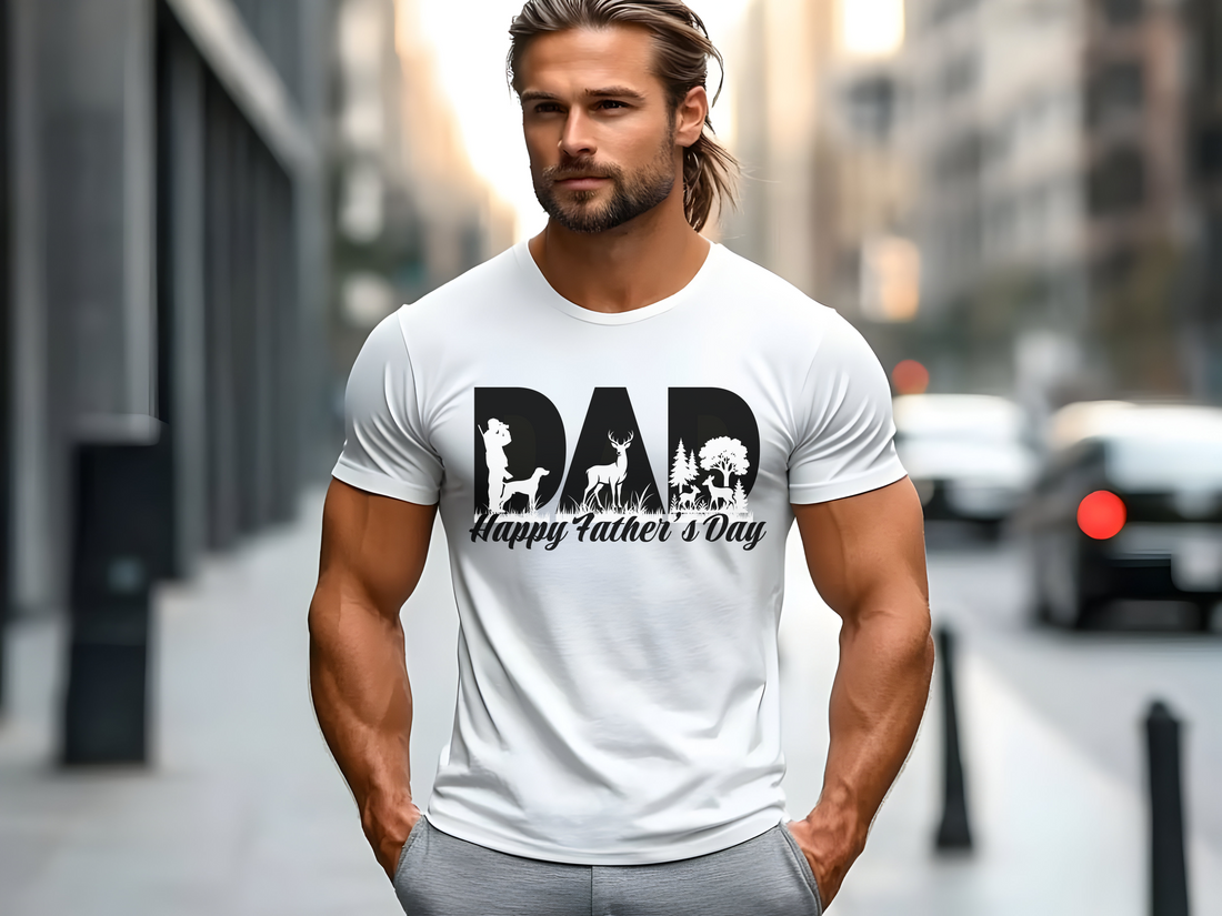 Hunting Dad T-Shirt – Happy Father’s Day Deer Hunter Shirt | Gift for Dad, Grandpa | Outdoors & Hunting Lover Tee