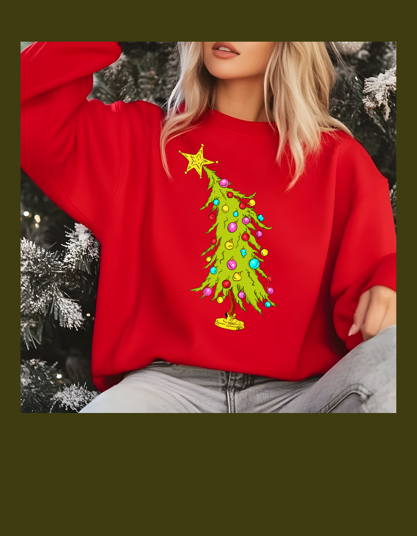 Whimsical Christmas Tree Sweatshirt | Trendy Christmas Tree Sweatshirt