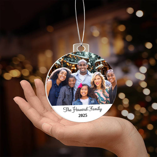 Custom Family Photo Christmas Ornament – Personalized Holiday Keepsake 2025