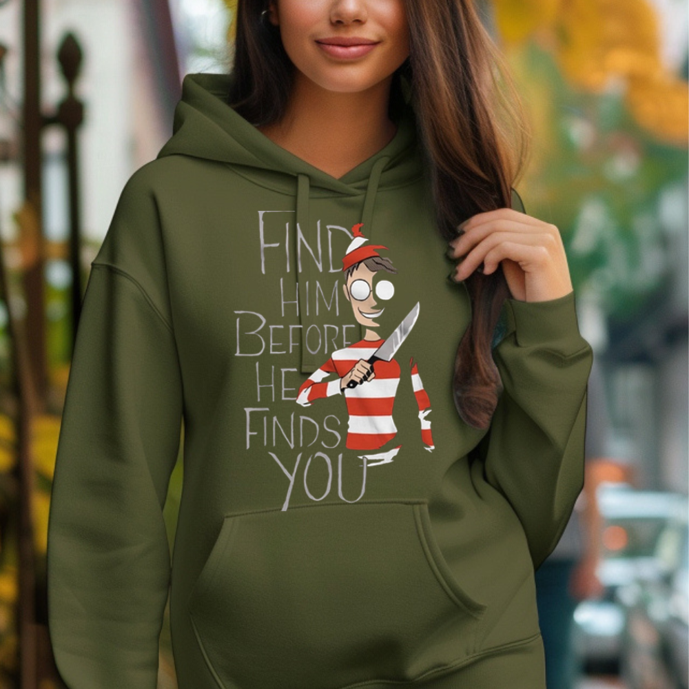 Halloween Humor "Find Him" T-Shirt/Hoodie