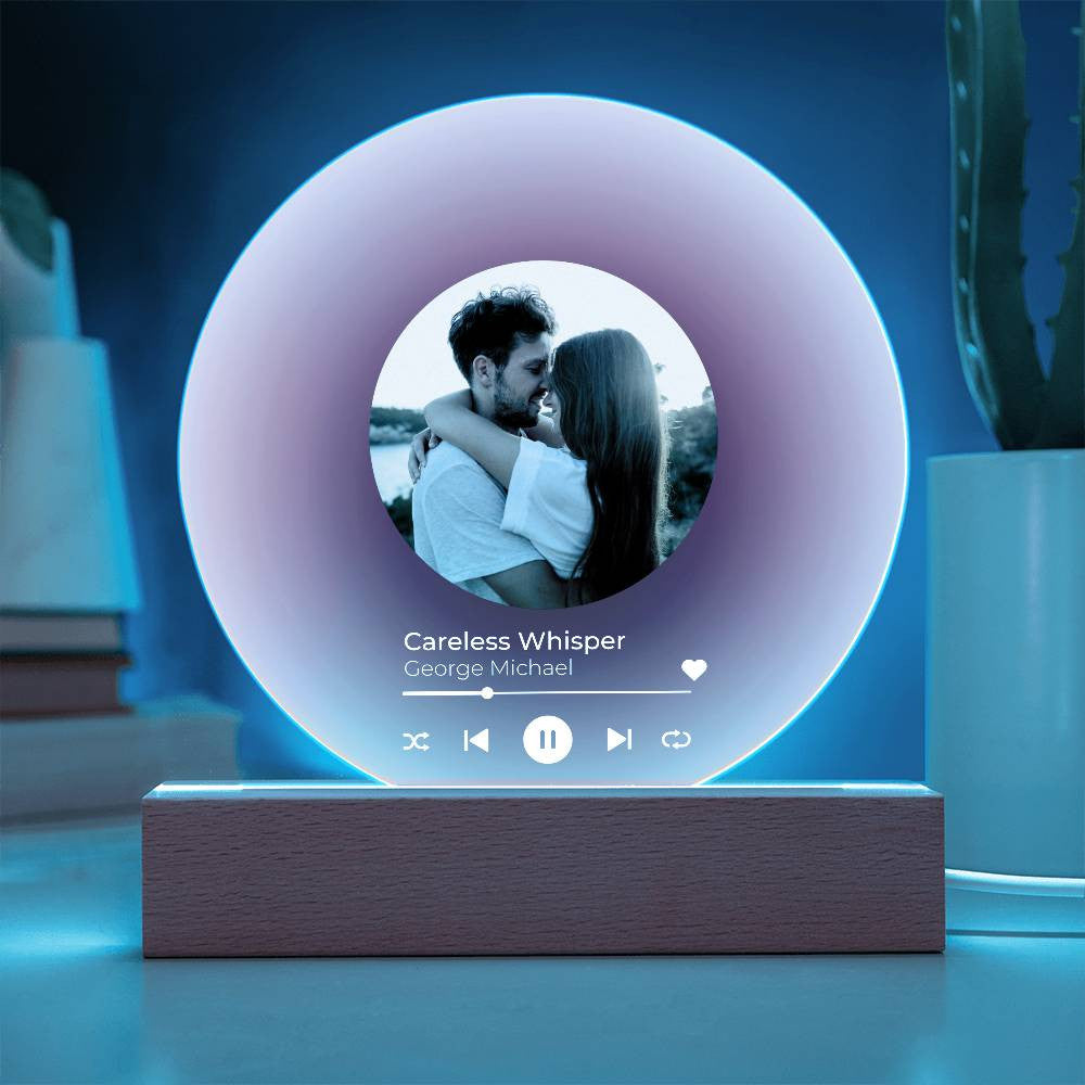 Personalized Acrylic Vinyl Record with Photo and Song Plaque